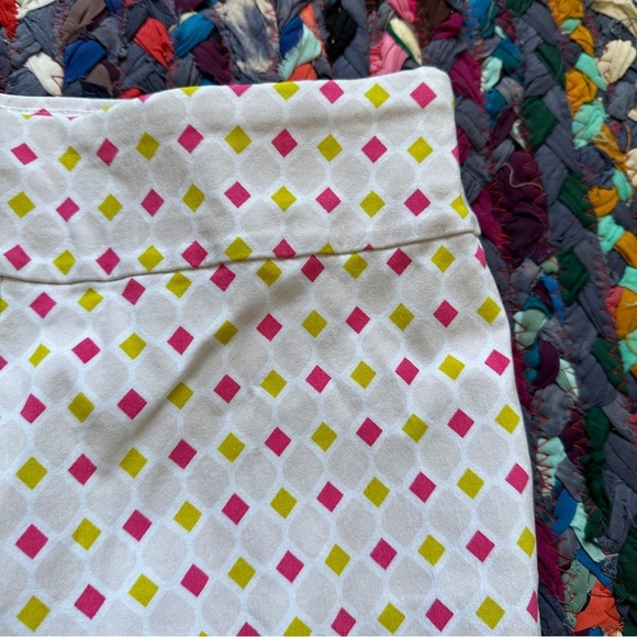 Krazy Larry Pink & Lime Diamond Pattern Pull-On Ankle Pants Women’s Size 10 Golf - Picture 7 of 14